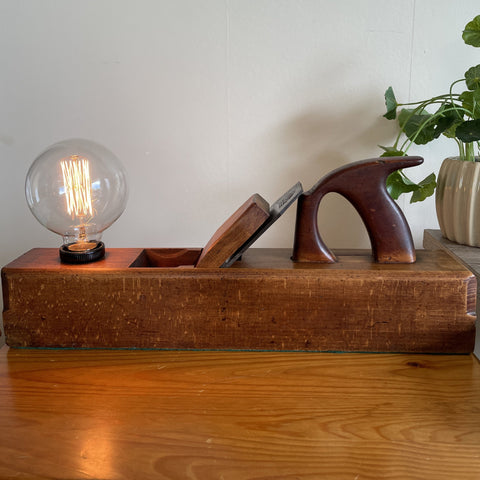 Shades at Grays Edison Lamp Edison Table Lamp - Wood plane series #18 handcrafted lighting made in new zealand