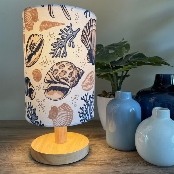 Shades at Grays Timber and Seashells table lamp handcrafted lighting made in new zealand