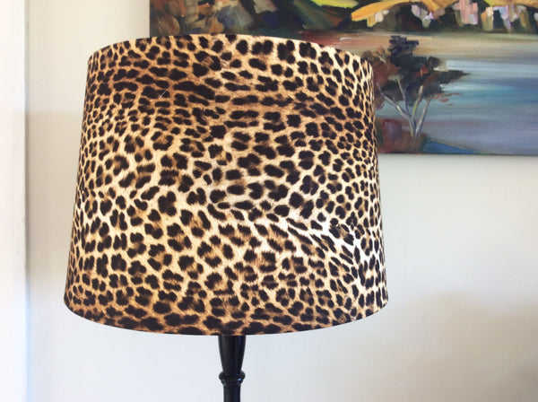 Shades at Grays Lampshades Leopard print fabric lampshade handcrafted lighting made in new zealand