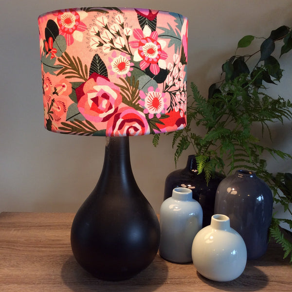Shades at Grays Lampshades Small drum / Table lamp/floor stand / 29mm Floral fantasy lampshade handcrafted lighting made in new zealand