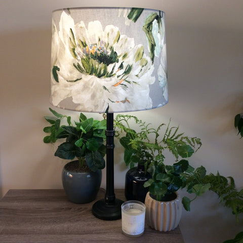 Shades at Grays Lampshades Large tapered / Table lamp/floor stand / 29mm Two tone roses SHINGLE, lampshade handcrafted lighting made in new zealand