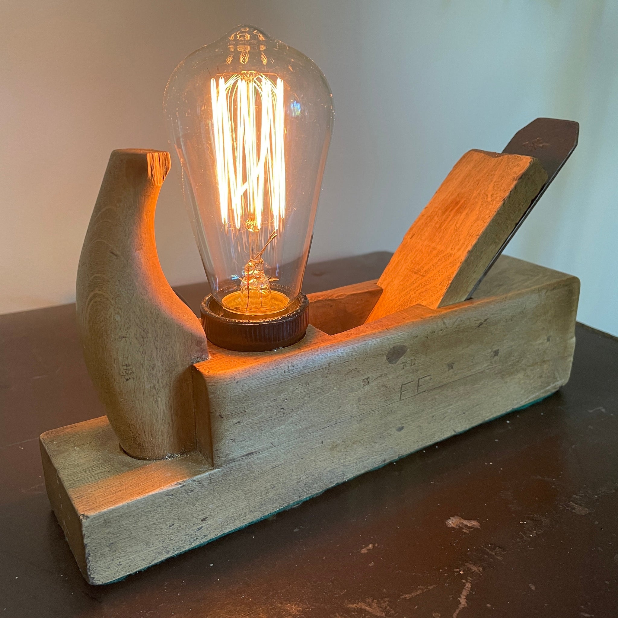 Shades at Grays Edison Lamp Edison Table Lamp - Wood plane series #20 handcrafted lighting made in new zealand