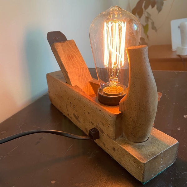 Shades at Grays Edison Lamp Edison Table Lamp - Wood plane series #20 handcrafted lighting made in new zealand