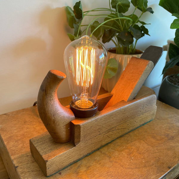 Shades at Grays Edison Lamp Edison Table Lamp - Wood plane series #21 handcrafted lighting made in new zealand
