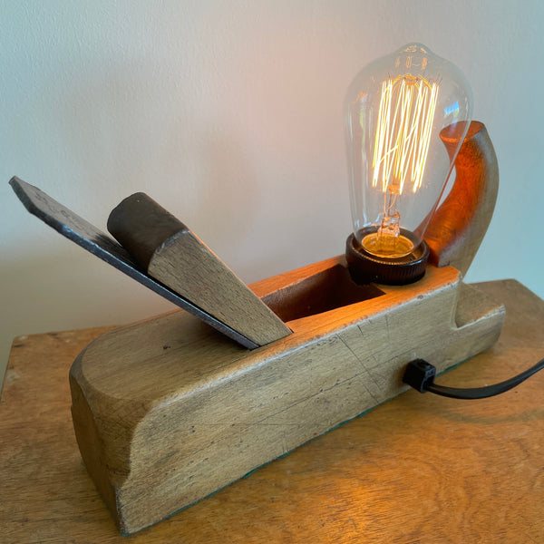Shades at Grays Edison Lamp Edison Table Lamp - Wood plane series #21 handcrafted lighting made in new zealand