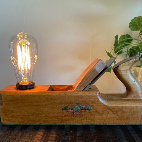 Shades at Grays Edison Lamp Edison Table Lamp - Wood plane series #23 handcrafted lighting made in new zealand