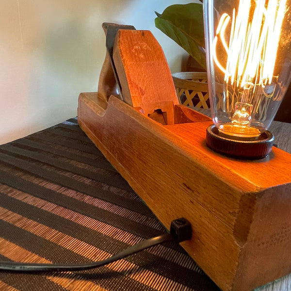 Shades at Grays Edison Lamp Edison Table Lamp - Wood plane series #23 handcrafted lighting made in new zealand