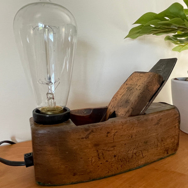 Shades at Grays Edison Lamp Edison Table Lamp - Wood plane series #22 handcrafted lighting made in new zealand