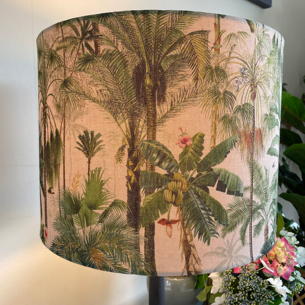 Shades at Grays Lampshades Jungle palm trees lampshade handcrafted lighting made in new zealand