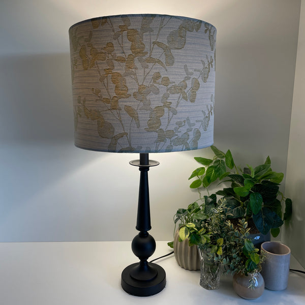 Shades at Grays Lampshades Round leaves fabric lampshade handcrafted lighting made in new zealand