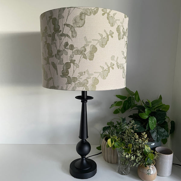 Shades at Grays Lampshades Round leaves fabric lampshade handcrafted lighting made in new zealand