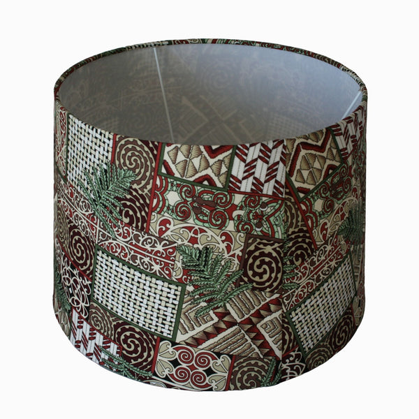 Shades at Grays Lampshades Māori design print lampshade handcrafted lighting made in new zealand