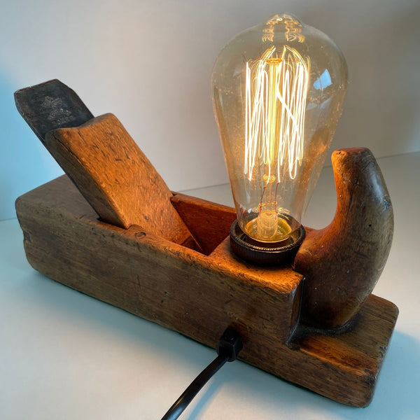 Shades at Grays Edison Lamp Timber Table Lamp - Wood plane series #42 handcrafted lighting made in new zealand