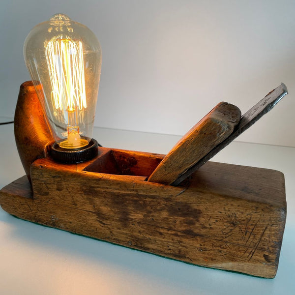 Shades at Grays Edison Lamp Timber Table Lamp - Wood plane series #42 handcrafted lighting made in new zealand