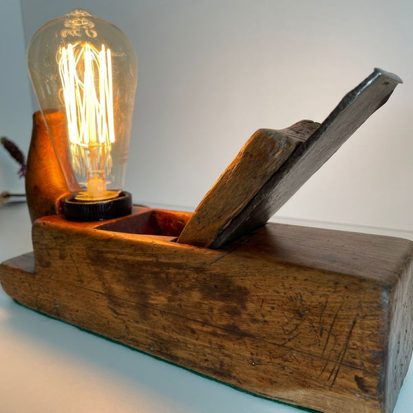 Shades at Grays Edison Lamp Timber Table Lamp - Wood plane series #42 handcrafted lighting made in new zealand