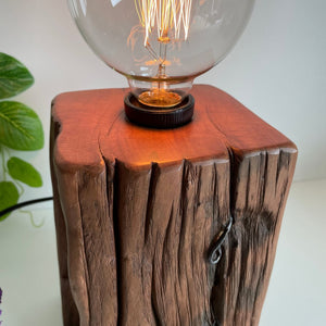 Shades at Grays Edison Lamp Edison Timber Table Lamp - Totara Post #19 handcrafted lighting made in new zealand