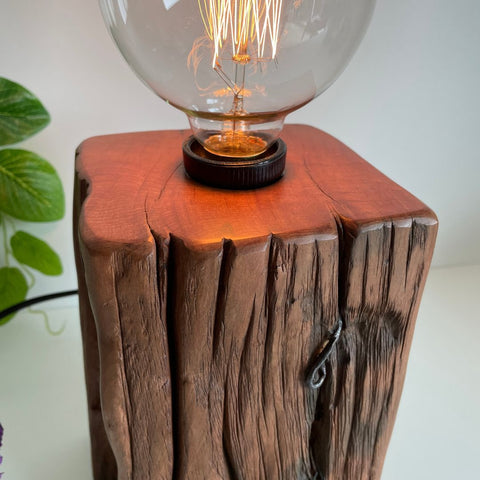 Shades at Grays Edison Lamp Edison Timber Table Lamp - Totara Post #19 handcrafted lighting made in new zealand