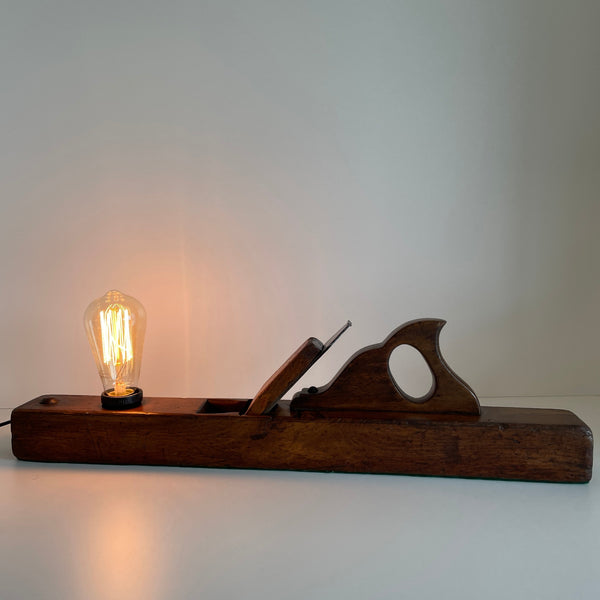 Shades at Grays Edison Lamp Timber Table Lamp - Rare Dutch Plane Timber Table Lamp | Handcrafted | Rare Dutch Plane handcrafted lighting made in new zealand