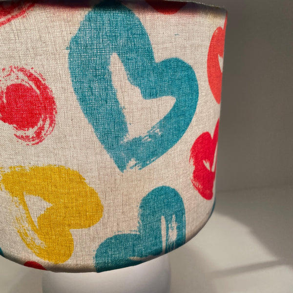 Hearts Fabric Lamp Shade | Handcrafted in NZ