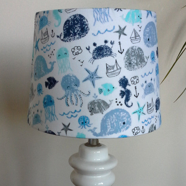 Shades at Grays Childrens lampshade Marine Life lampshade handcrafted lighting made in new zealand