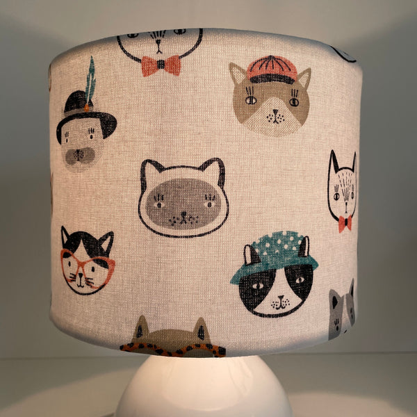 Cats in Disguise | Fabric lampshade | Handcrafted