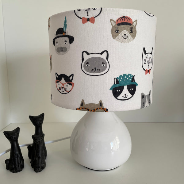 Cats in Disguise | Fabric lampshade | Handcrafted