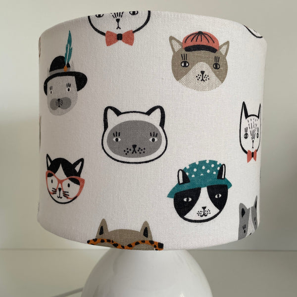 Cats in Disguise | Fabric lampshade | Handcrafted