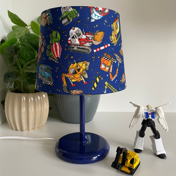 Small tapered fabric lampshade, bespoke childrens collection, Shades at Grays, unlit.