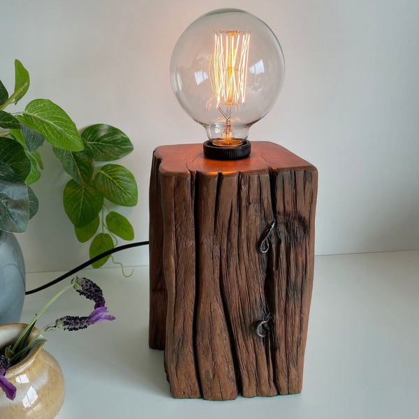 Shades at Grays Edison Lamp Edison Timber Table Lamp - Totara Post #19 handcrafted lighting made in new zealand