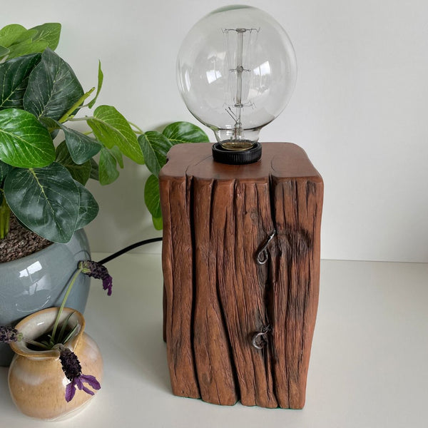 Shades at Grays Edison Lamp Edison Timber Table Lamp - Totara Post #19 handcrafted lighting made in new zealand