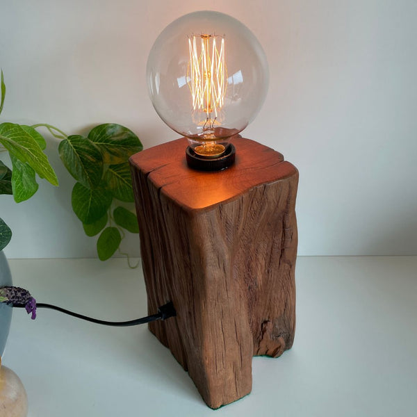 Shades at Grays Edison Lamp Edison Timber Table Lamp - Totara Post #19 handcrafted lighting made in new zealand