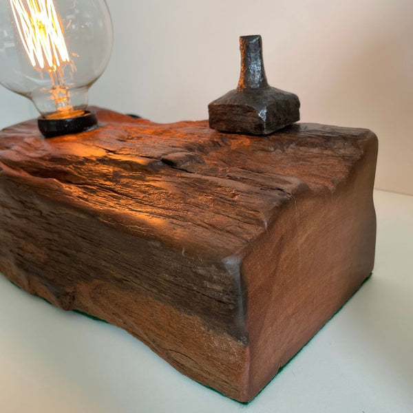 Shades at Grays Lighting Edison and Timber Table Lamp - Wharf series #82 Wooden Table Lamp |Unique | Handcrafted from 100 year old wharf timber handcrafted lighting made in new zealand